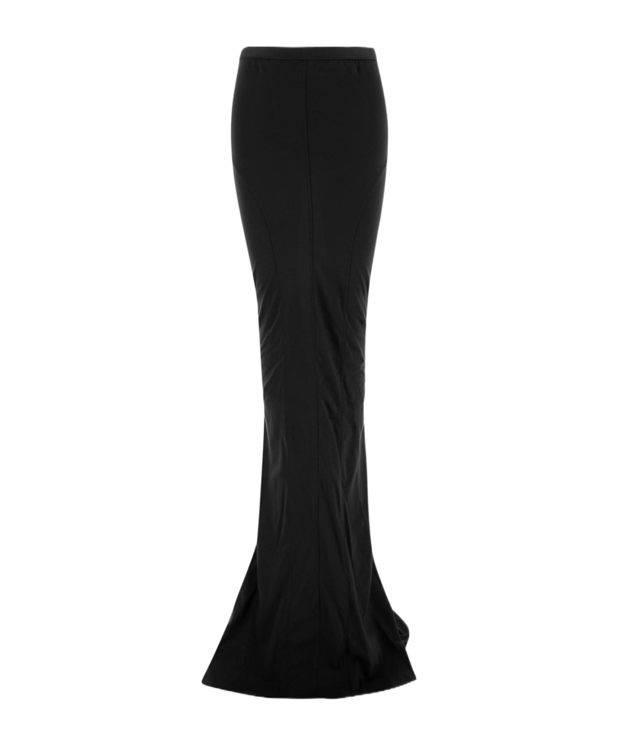 Rick Owens High-waisted Floor-length Skirt With Seam Detailing In Black