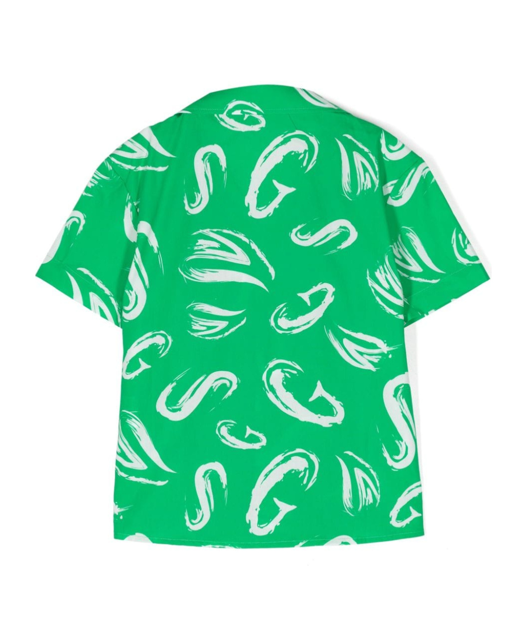Msgm Logo-print Poplin Shirt In Green