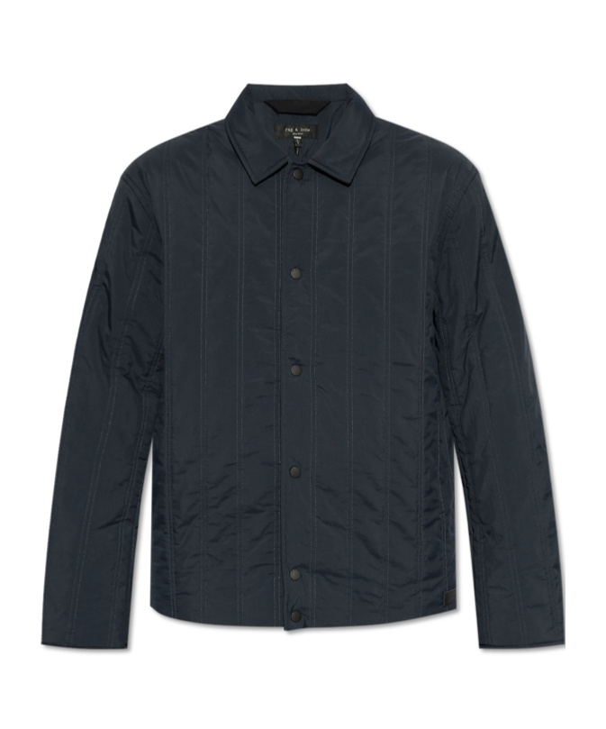 Rag & Bone Navy Maxwell Quilted Jacket In Green