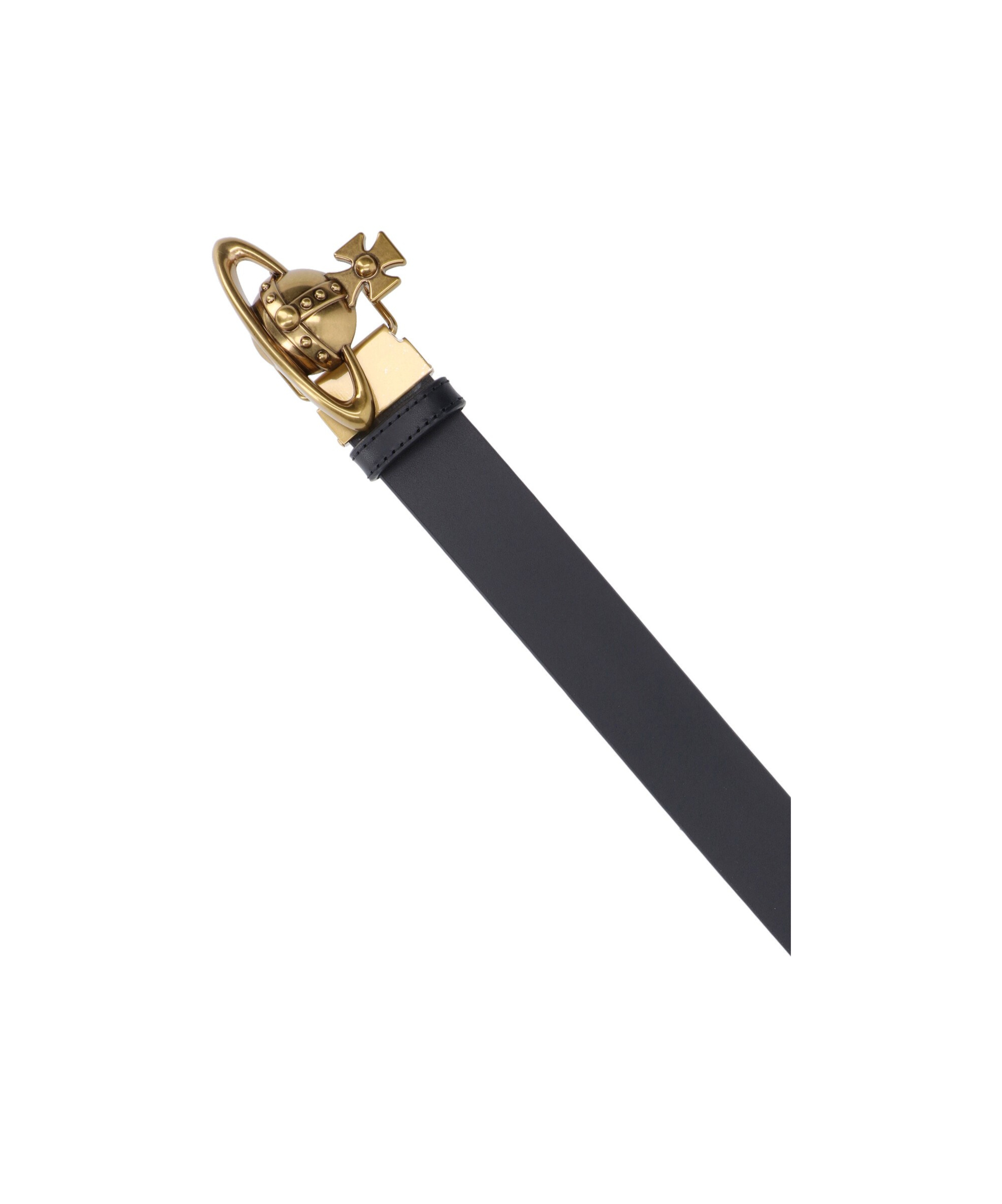 Vivienne Westwood Orb Plaque Buckle Belt In Black