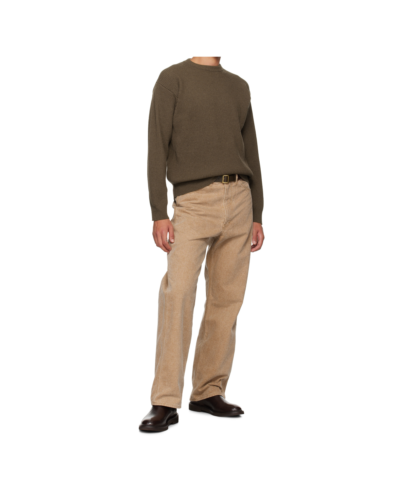 Auralee Long Sleeve Sweater In Brown