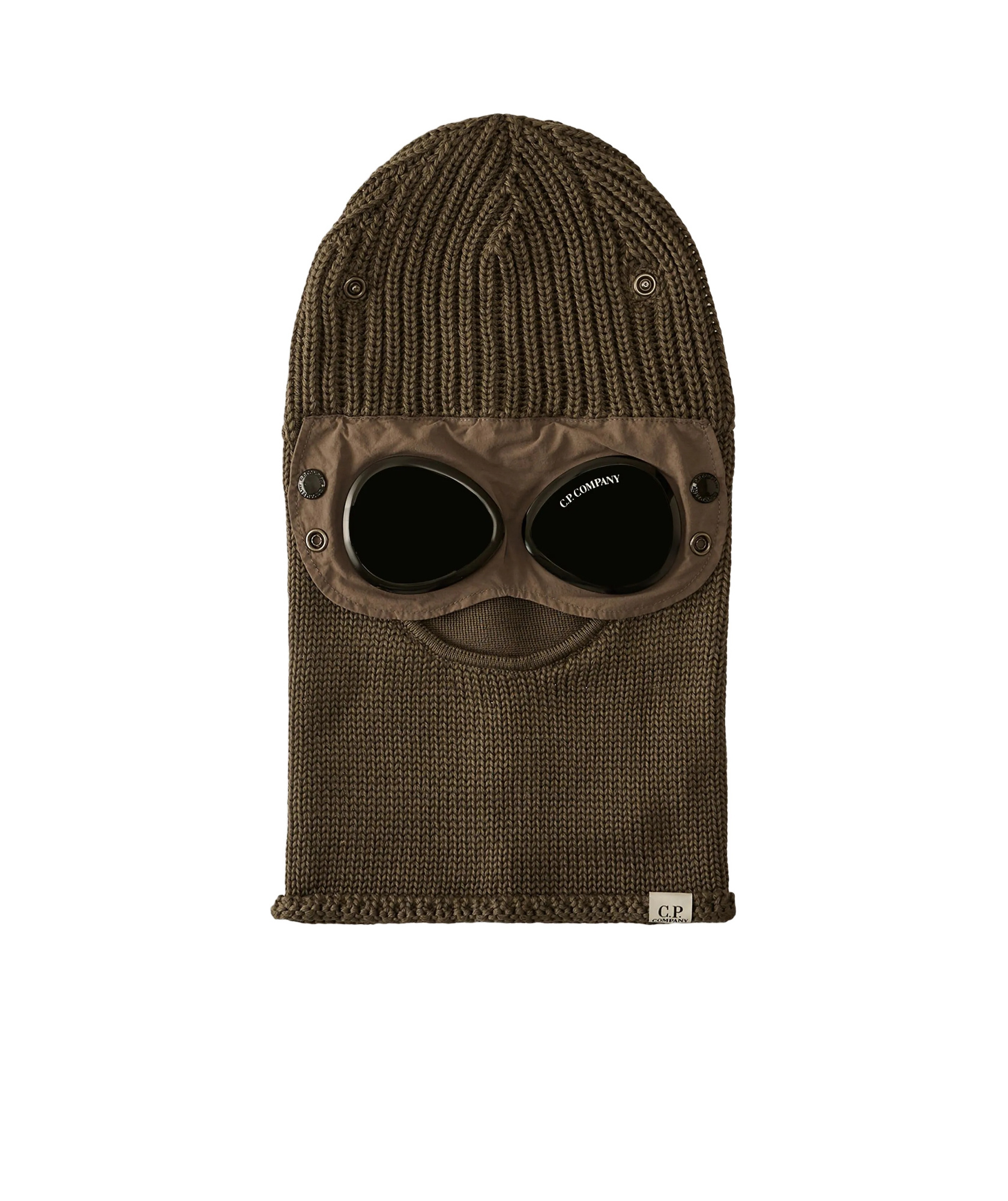 C.p. Company Merino Wool Balaclava Goggle Lenses In Gray