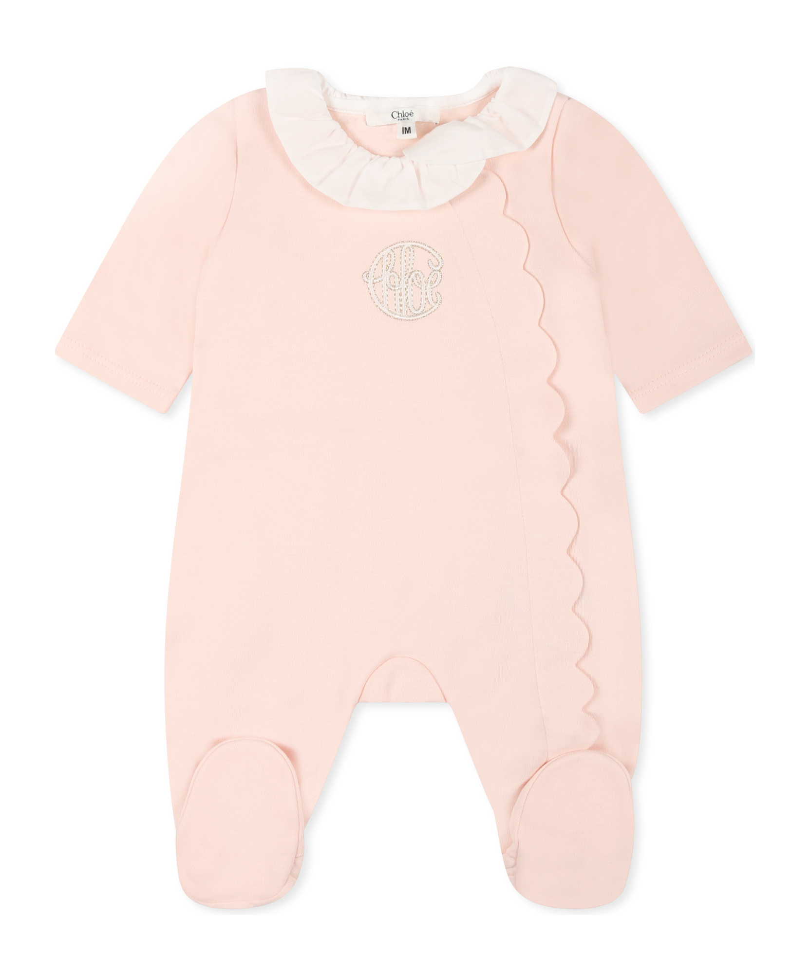 Chloé Long-sleeved Jumpsuit And Bib Set In Pink