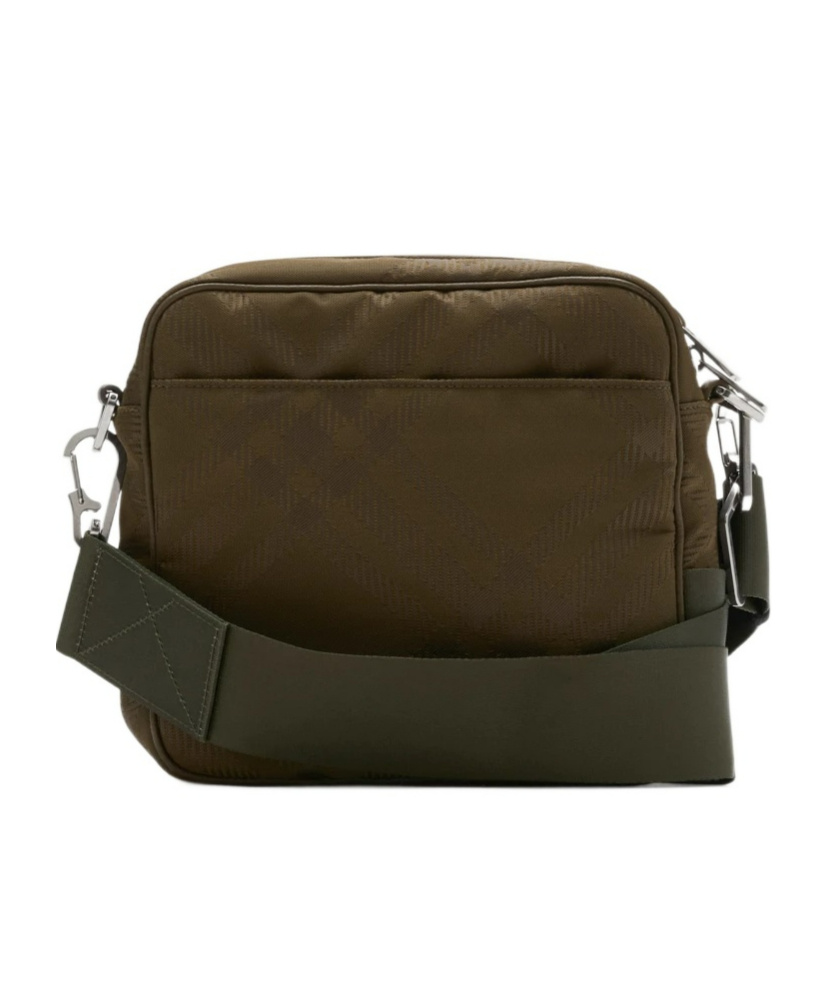Burberry Checked Jacquard Crossbody Bag In Black