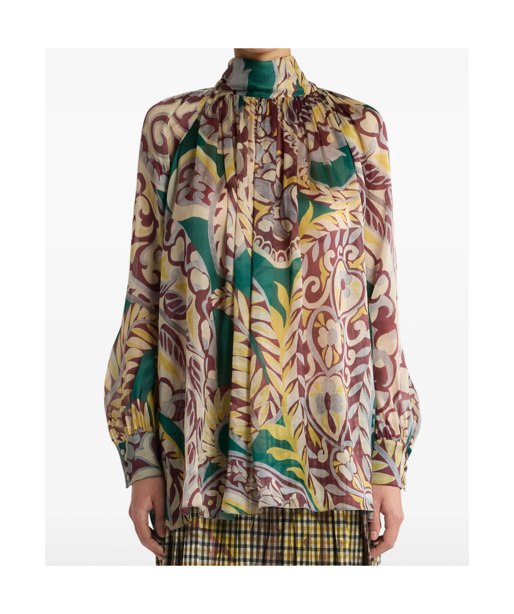 Etro Floral-print Turtleneck Blouse In Multi