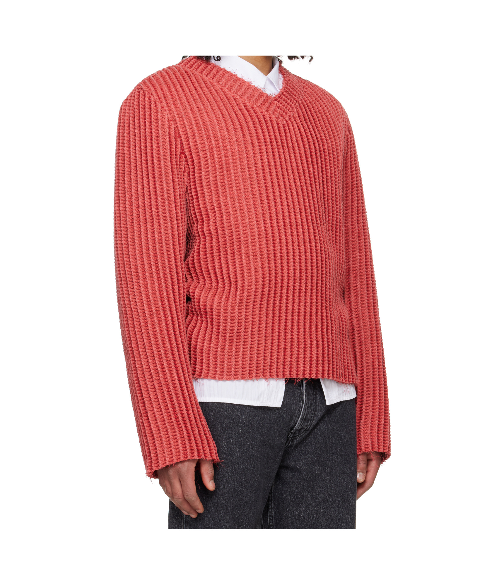 Séfr Agustin Waffle-knit Sweater In Red