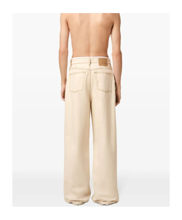 Shop Ami Alexandre Mattiussi Ami Paris Wide Fit Jeans In Nude