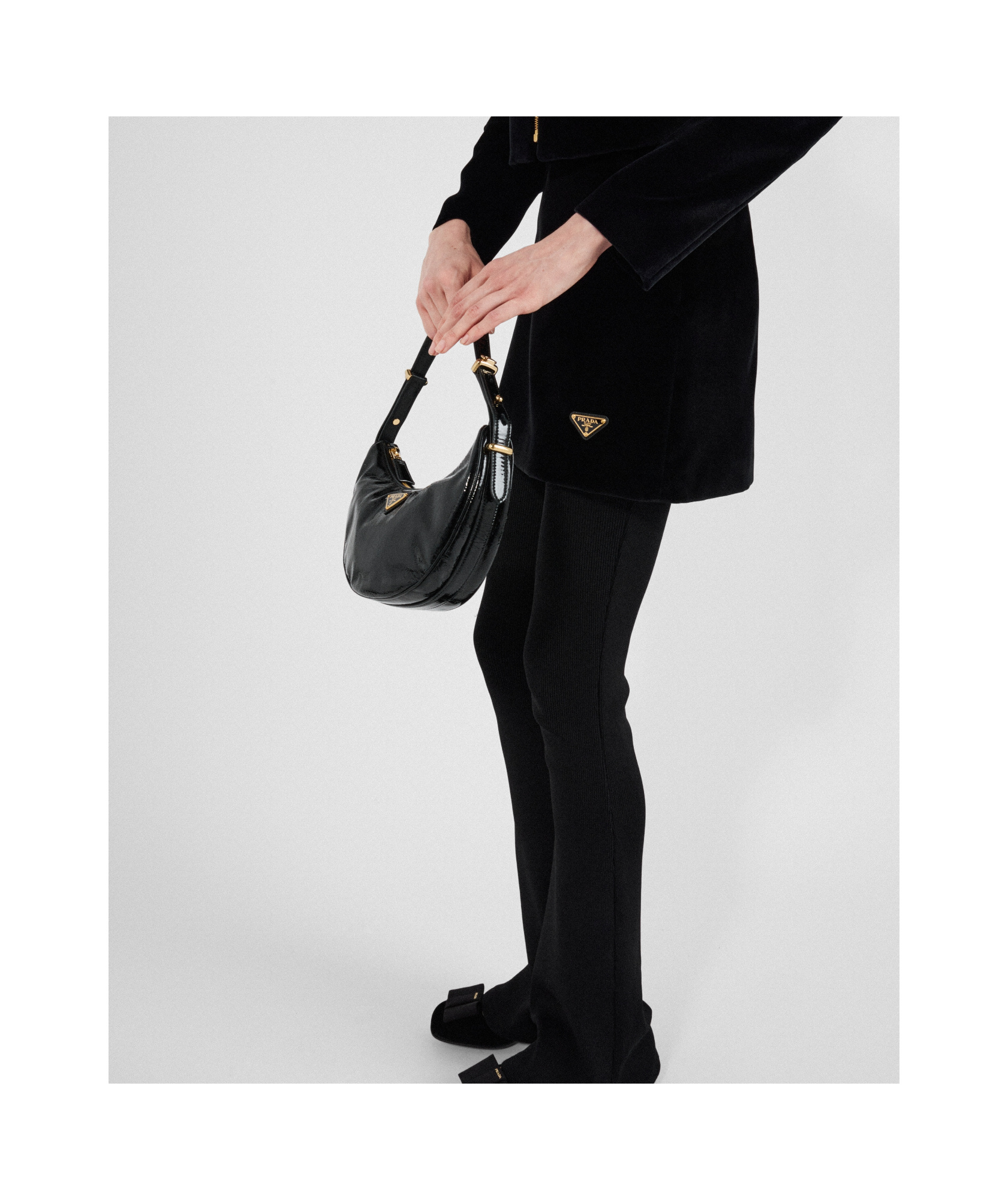 Prada Logo Mini Skirt In Black