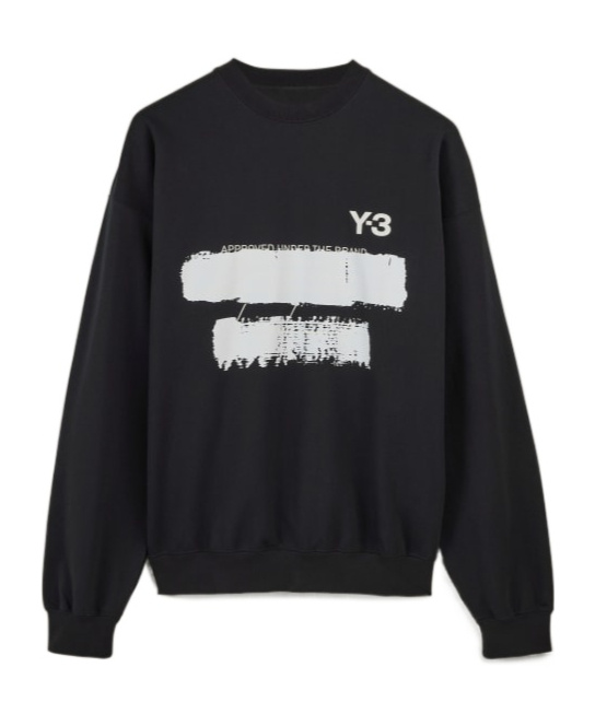 Y-3 Sweatshirt Whit Maxi Print In Black