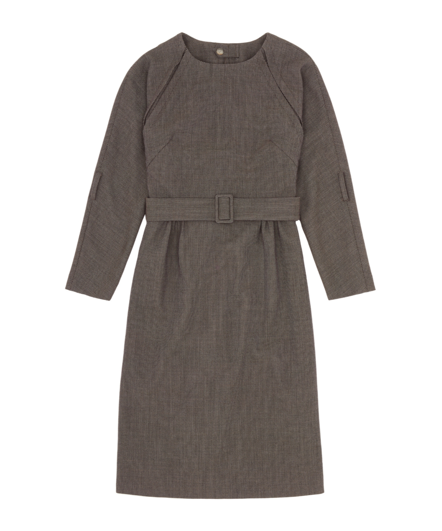 Mm6 Maison Margiela Belted Draped Midi Dress In Brown
