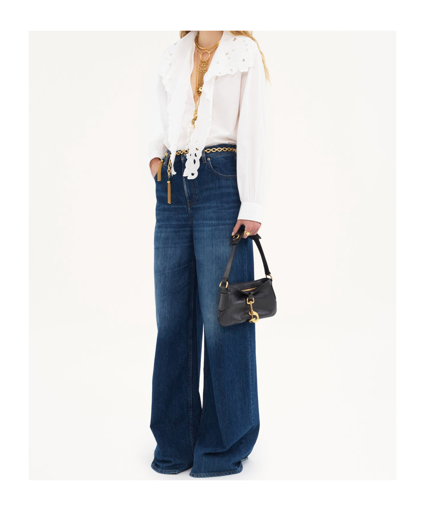 Chloé Rigid High-rise Wide-leg Jeans In Blue