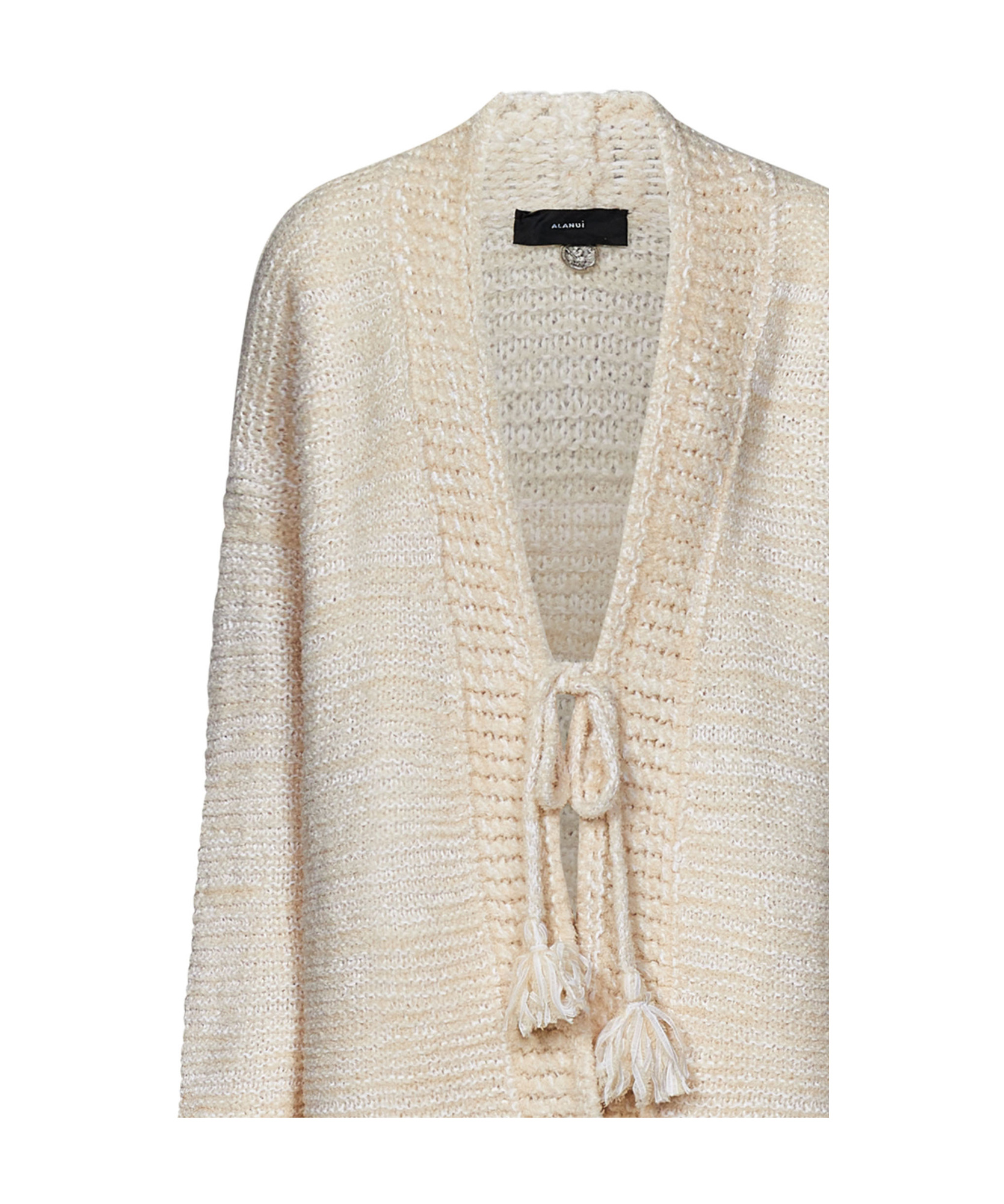 Alanui Bright Hues Fringed Cardigan In Nude