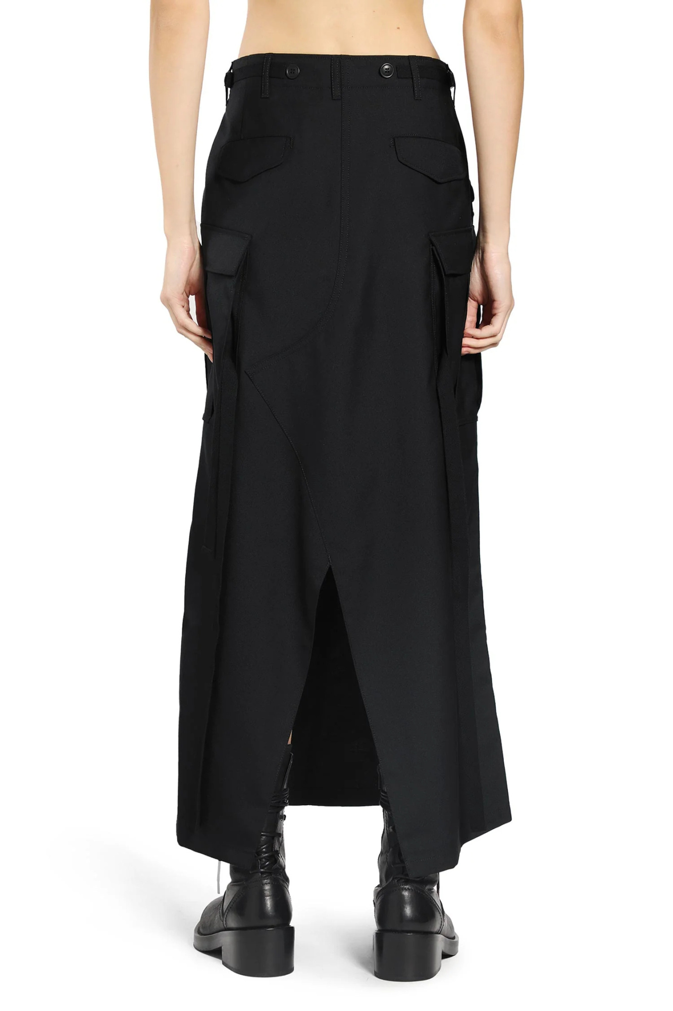 Junya Watanabe Slit Detail Skirt In Black