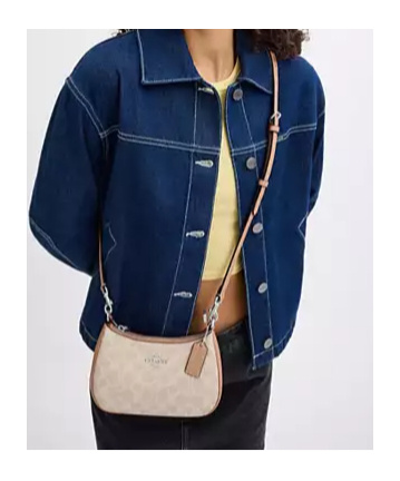 Coach Teri Shoulder Bag In Signature Canvas In Nude