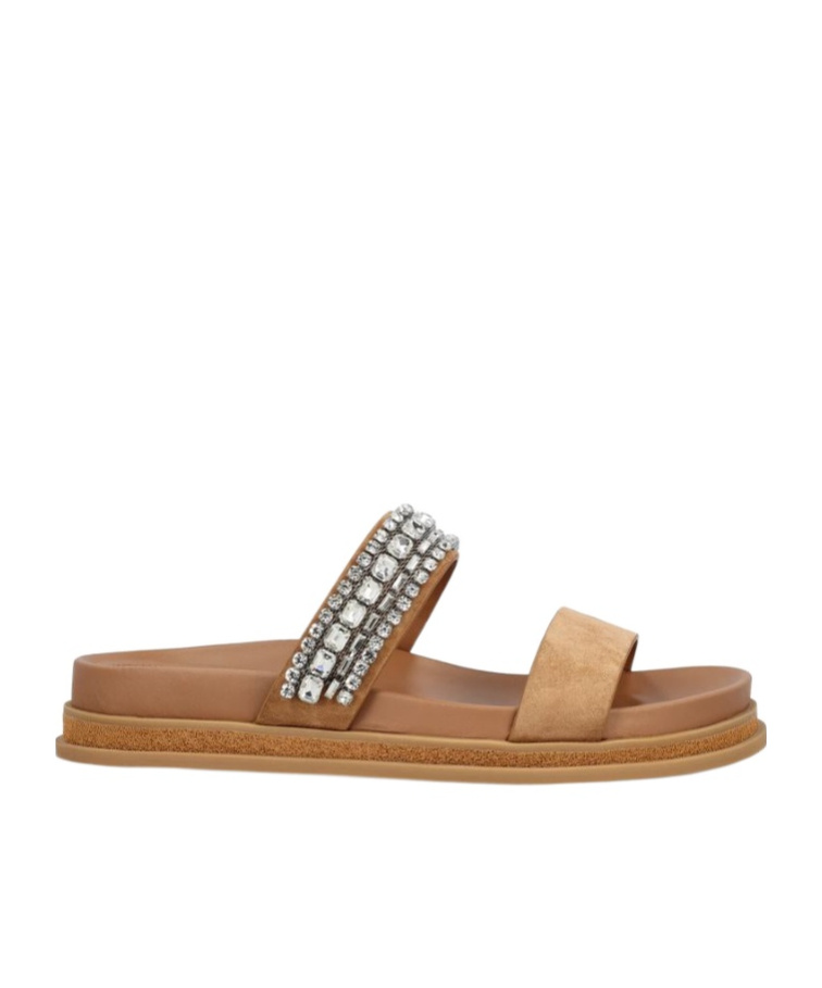 Jimmy Choo Jadi Embellished Flat Shoes In Brown
