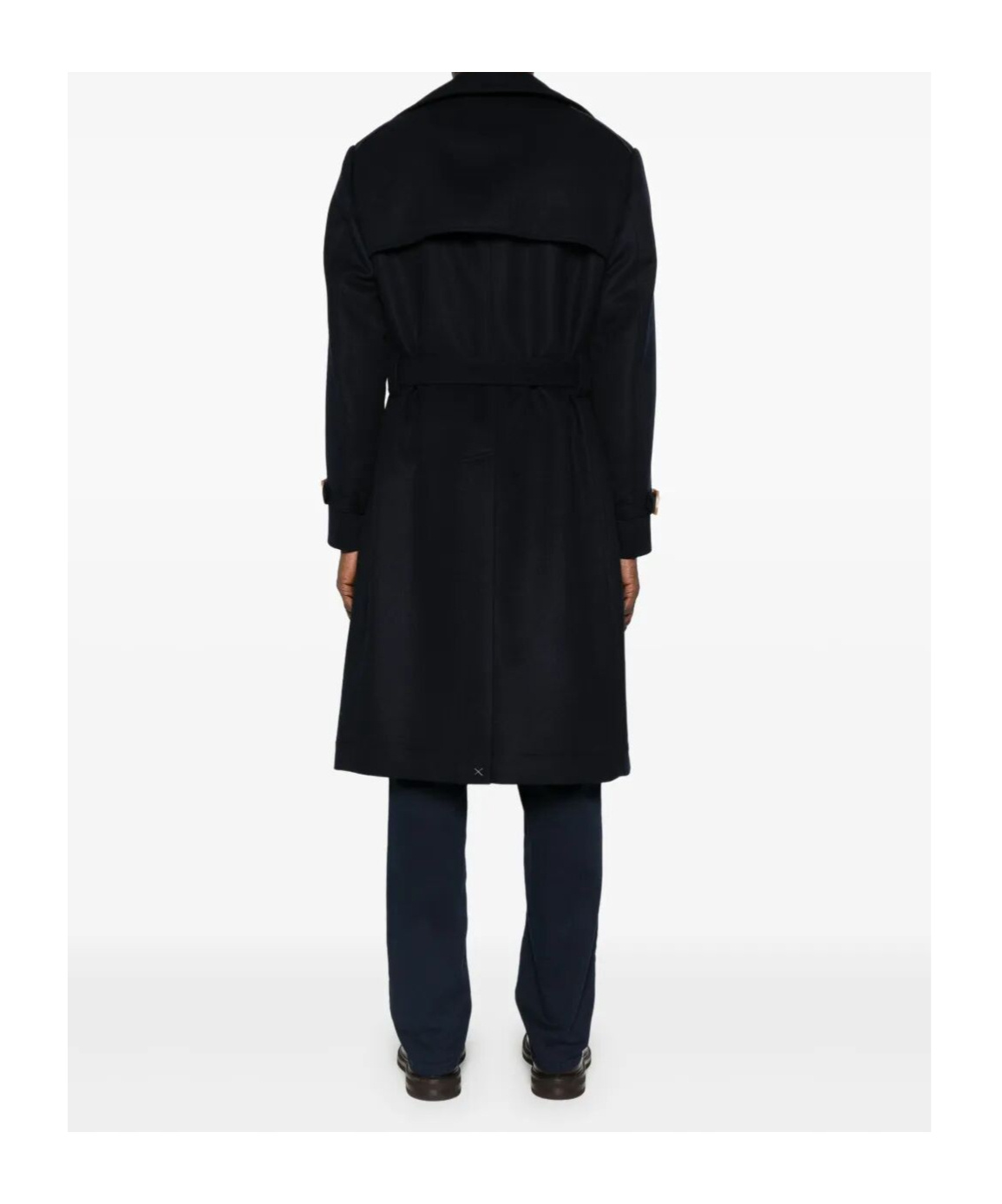 Brunello Cucinelli Double-breasted Belted Coat In Blue