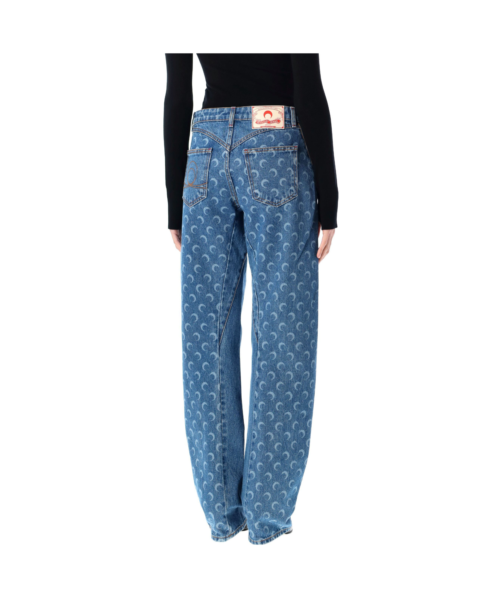 MARINE SERRE BELT-LOOP JEANS