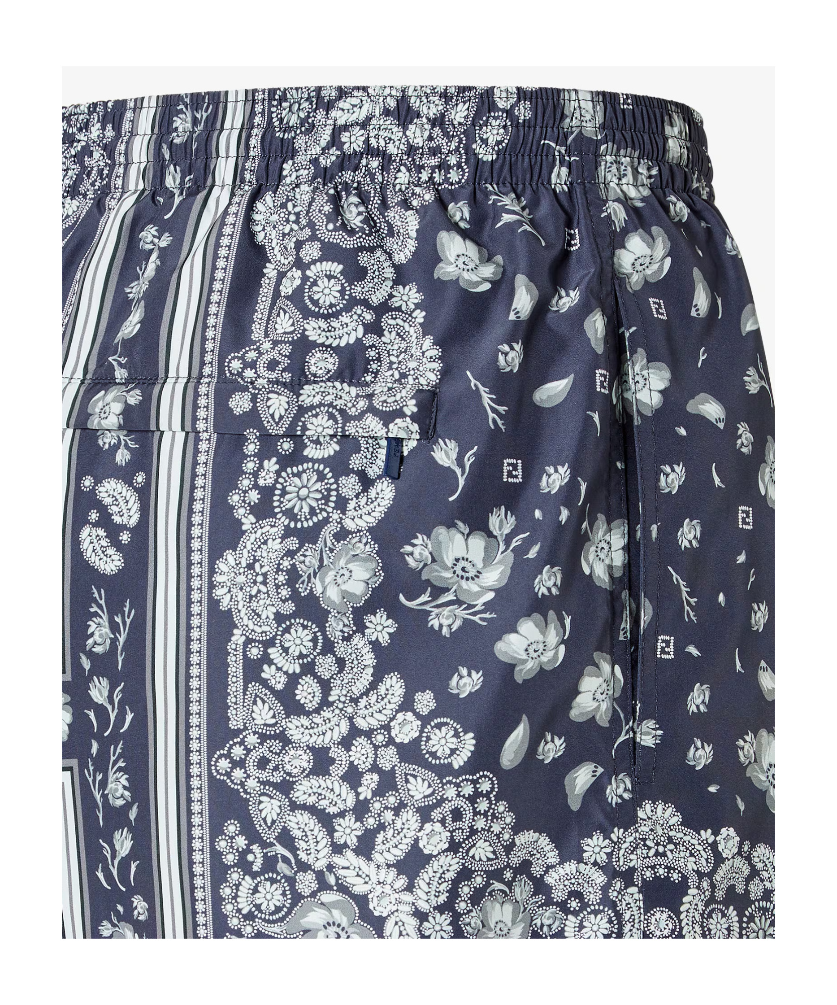 Fendi Bandana Print Swimsuit With Elastic Waistband In Blue