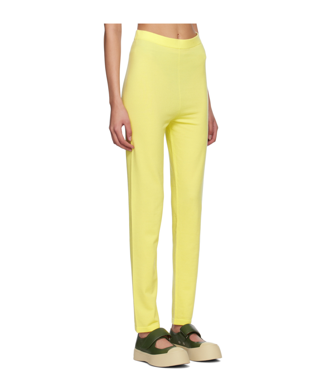 Studio Nicholson High-rise Tailored Tights In Yellow