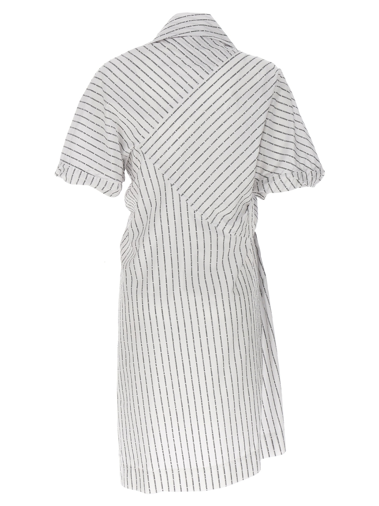 Shop Vivienne Westwood Logo-striped Asymmetric Dress In White