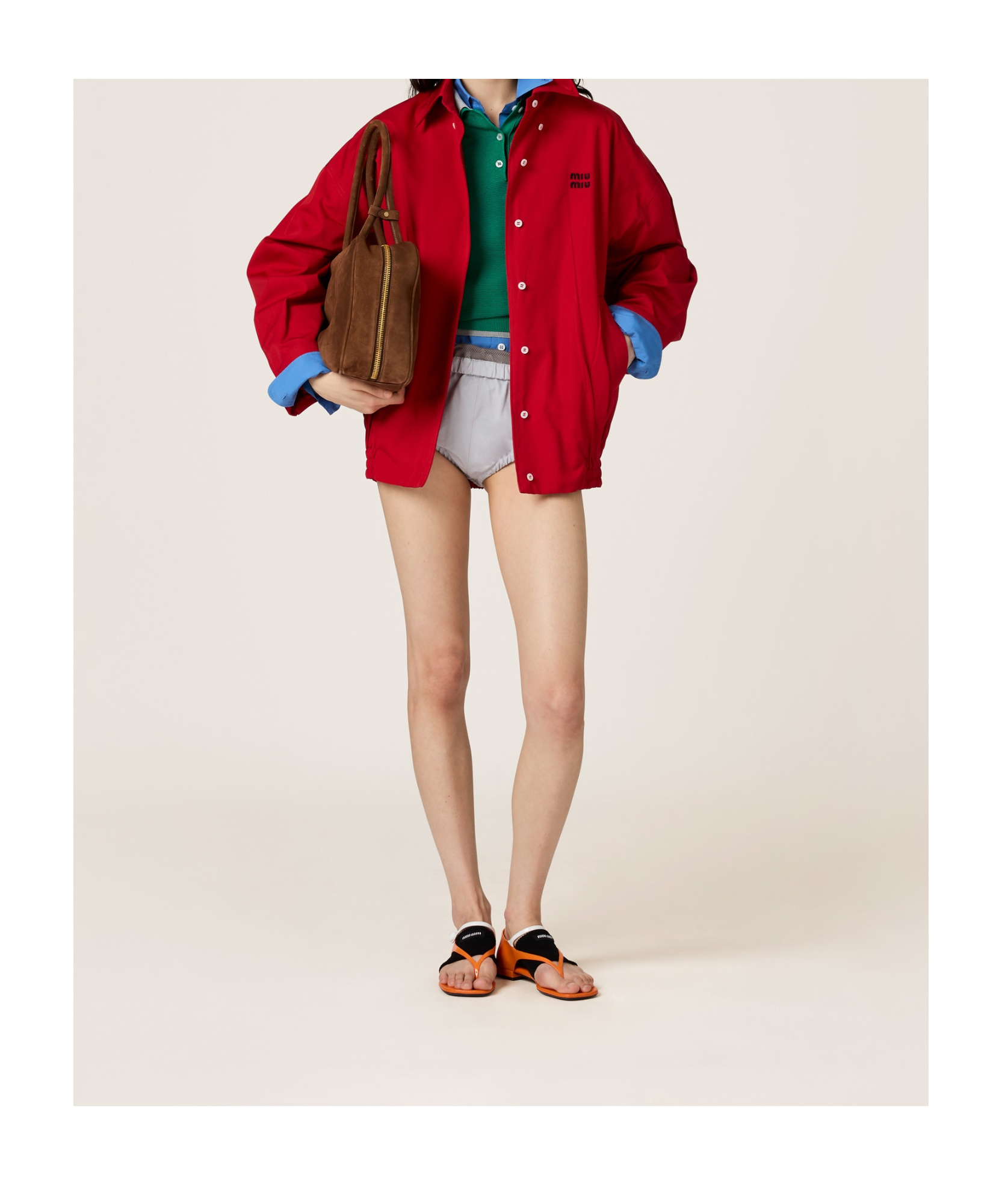 Shop Miu Miu Heavy Poplin Blouson Jacket