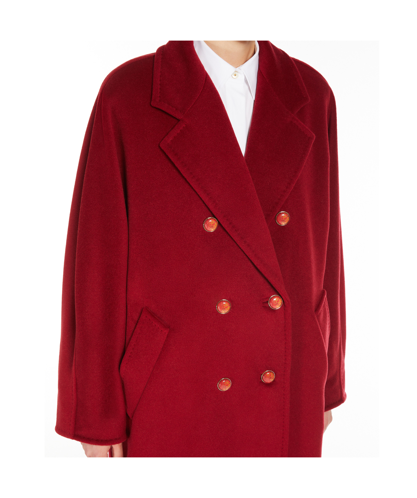 Max Mara Long-sleeved Coat In Red