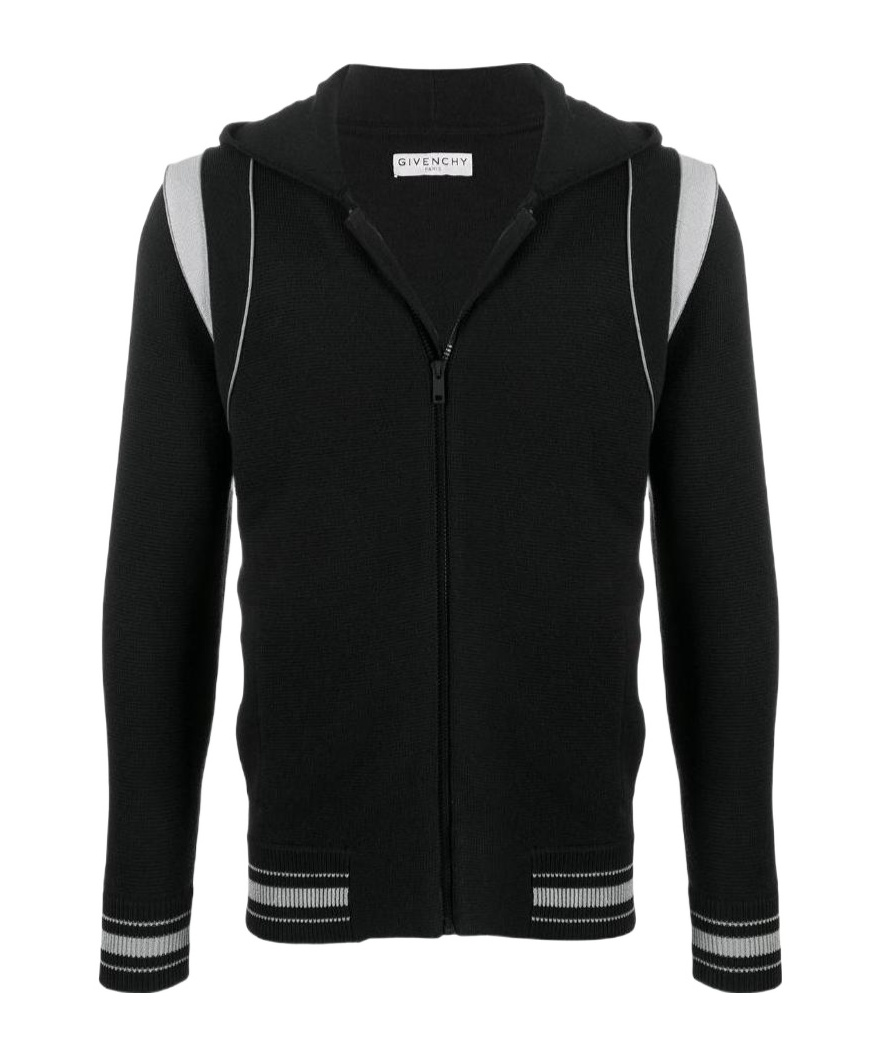 Givenchy Hoded Embroidered Casual Jacket In Black
