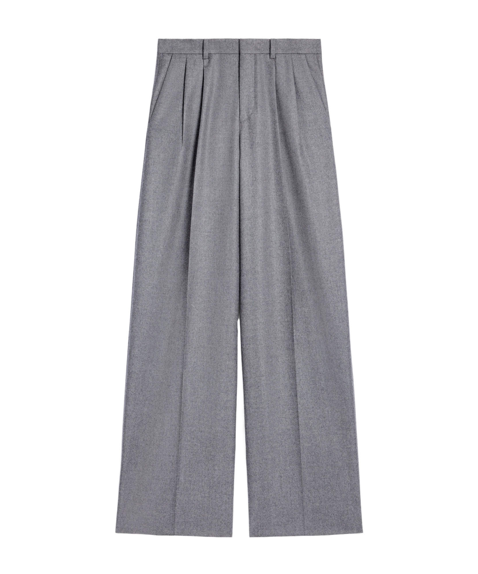 Celine Pleated Trousers In Cashmere Flannel In Gray