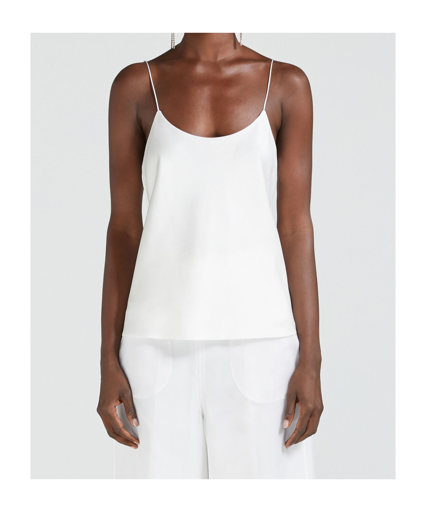 Max Mara Envers Satin Camisole Top In White