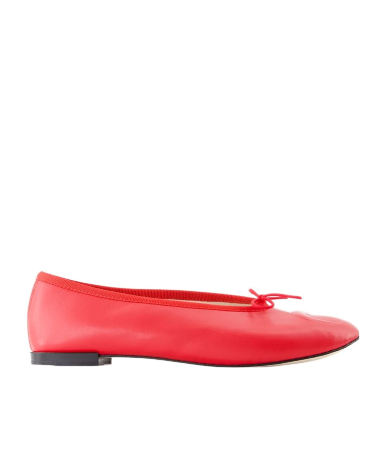 Marine Serre 'lilou' Red Ballerinas With Bow Detail And Low Heel