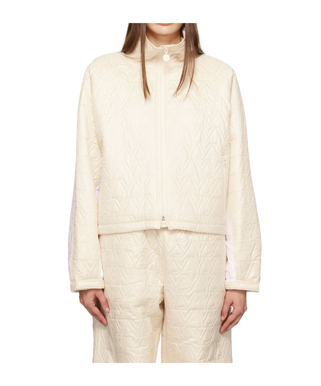Open Yy Quilted Bomber Jacket In Neutral