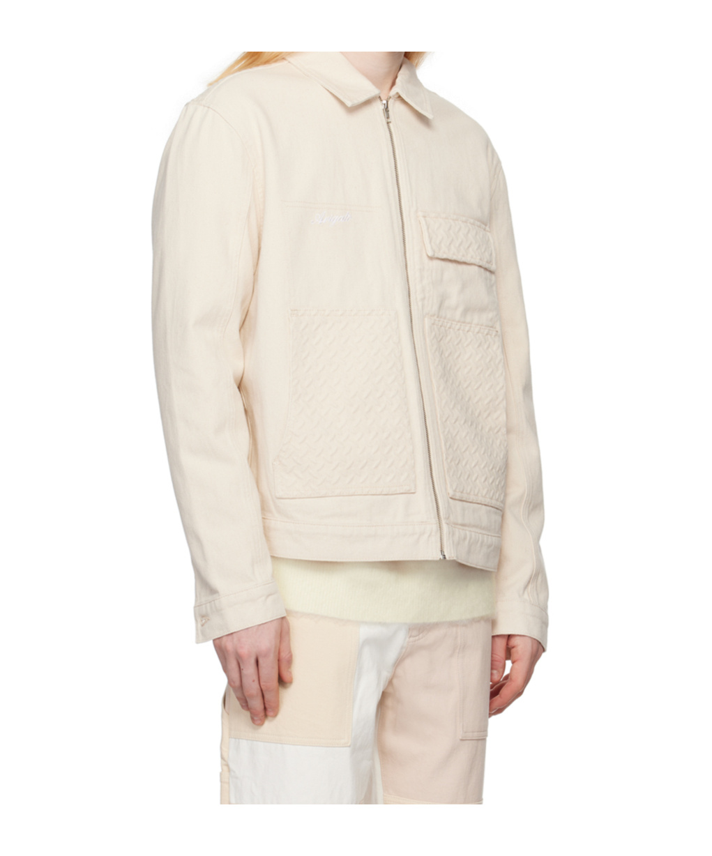 Shop Axel Arigato Long Sleeve Denim Jacket In Nude