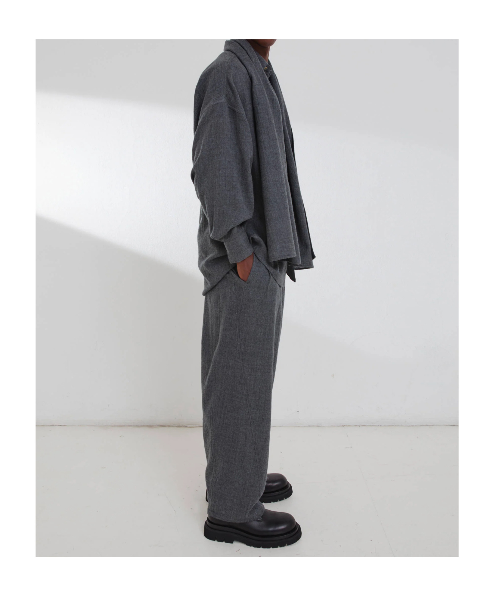 Darkpark Wide-leg Side Pocket Casual Pants In Black