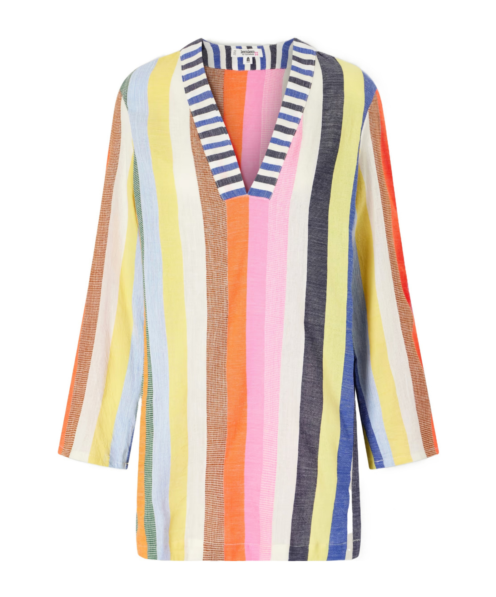 Lemlem Striped Cotton-blend Mini Dress In Multi