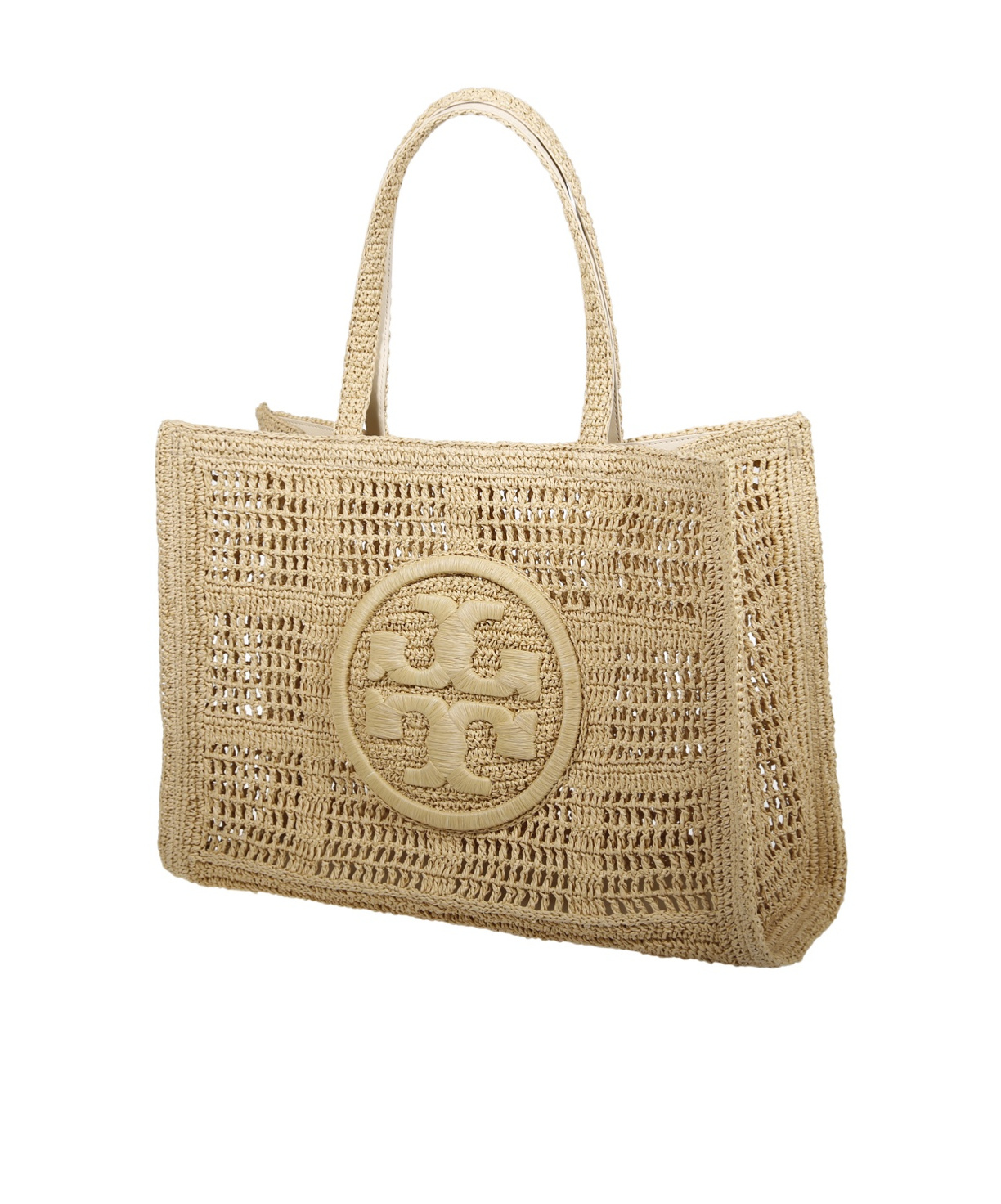 Tory Burch Large Ella Crochet Tote Bag In Nude