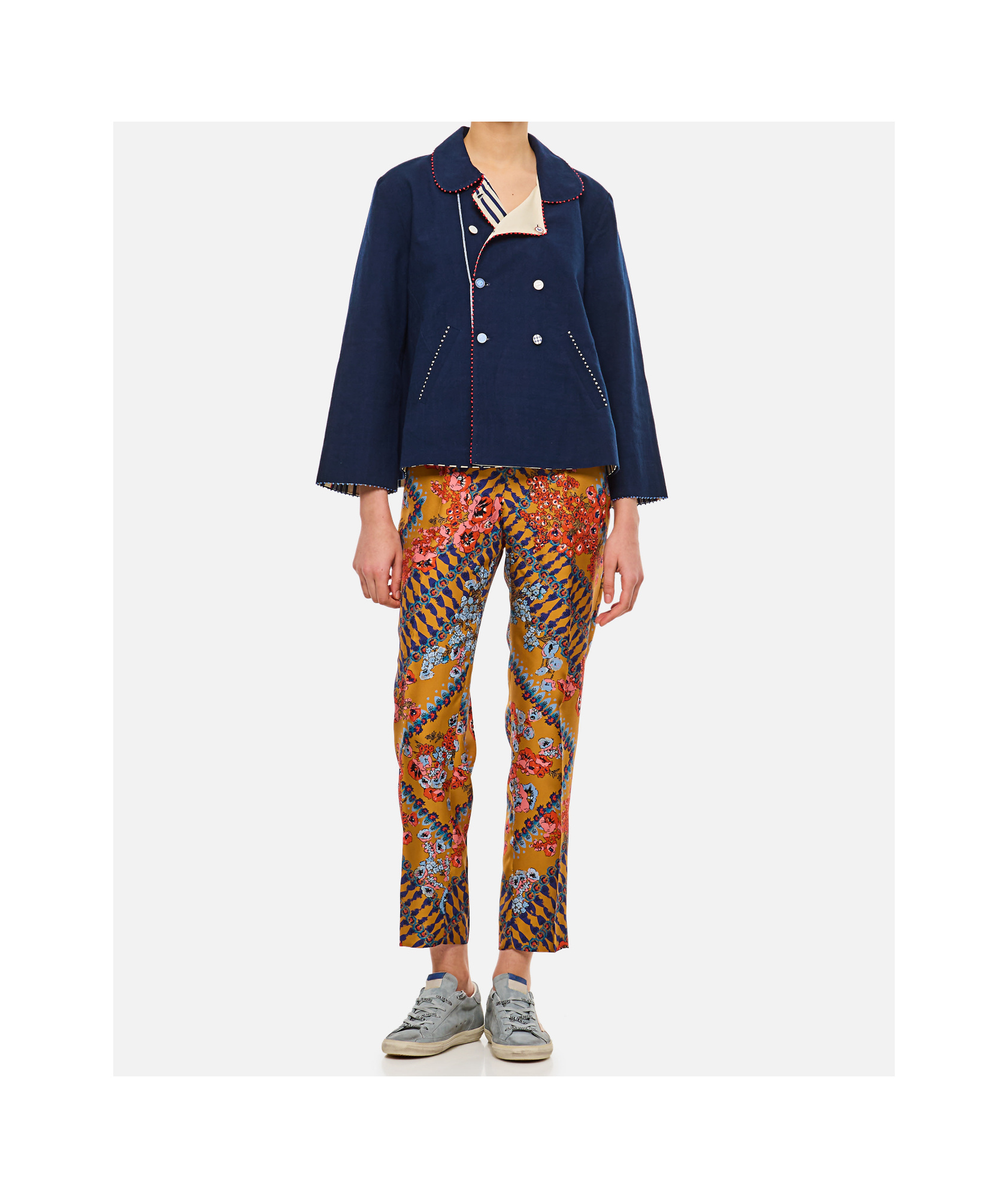 Alberto Biani Belt Loops Slacks In Multicolor
