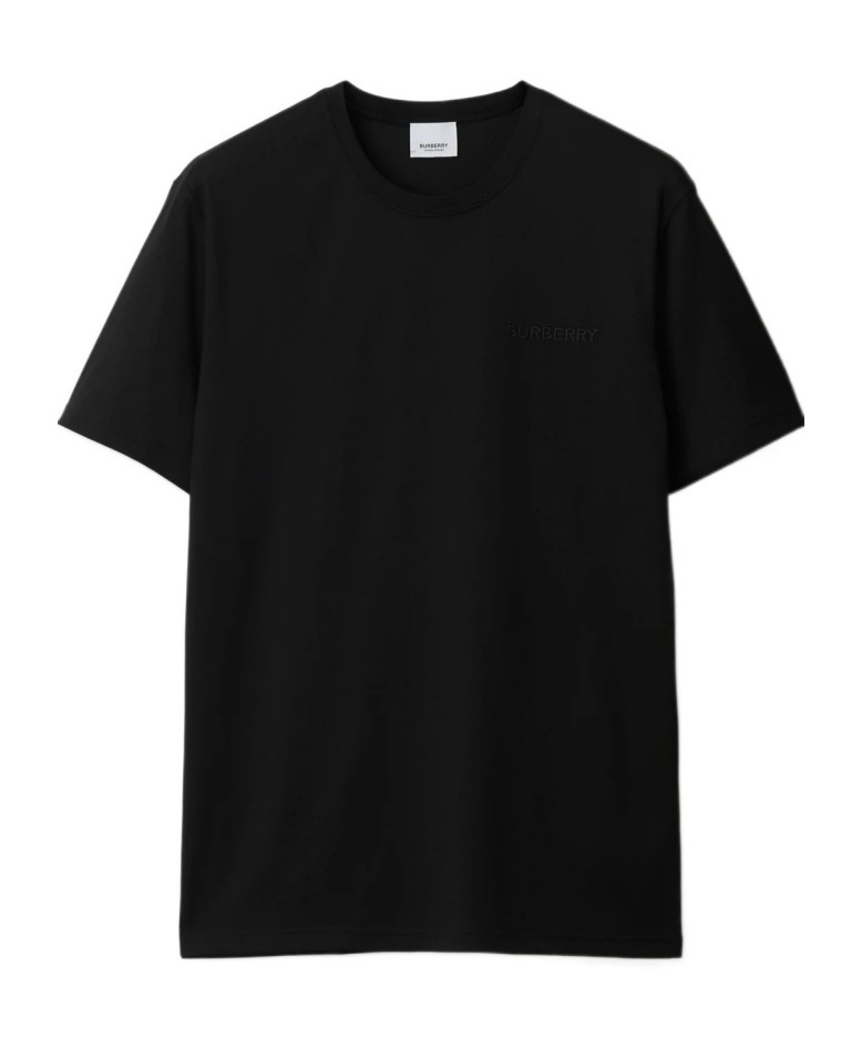 Burberry Tempah Embroidered Logo Cotton T-shirt In Black