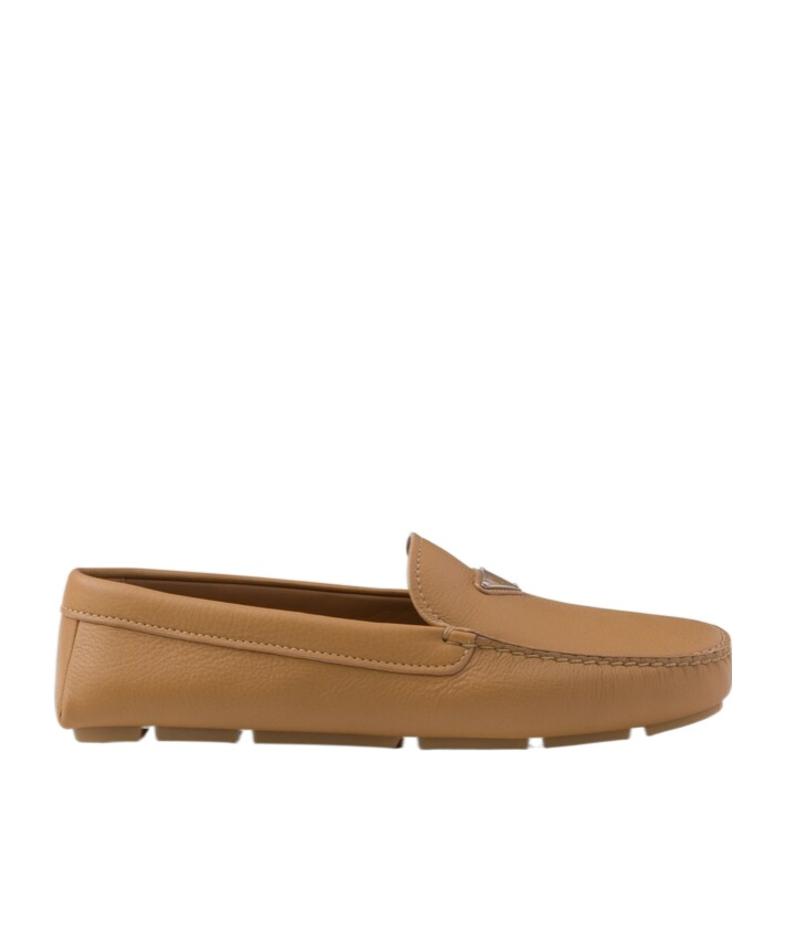 Prada Logo Details Loafers In Neutral Color