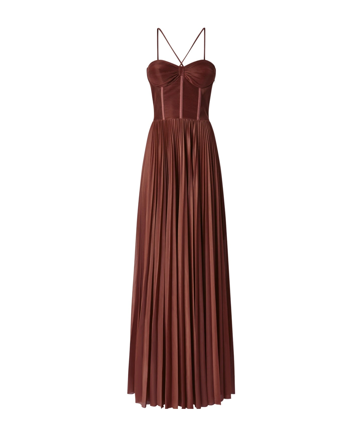 Pinko Pleated Maxi Dress With Spaghetti Straps