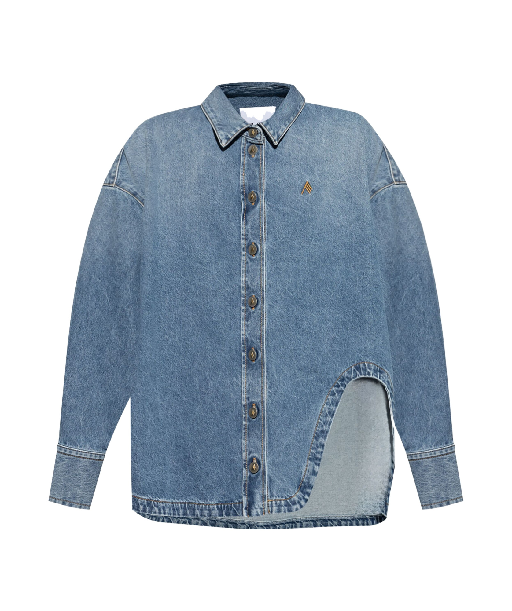 Attico Diana Denim Shirt Long Sleeves In Blue