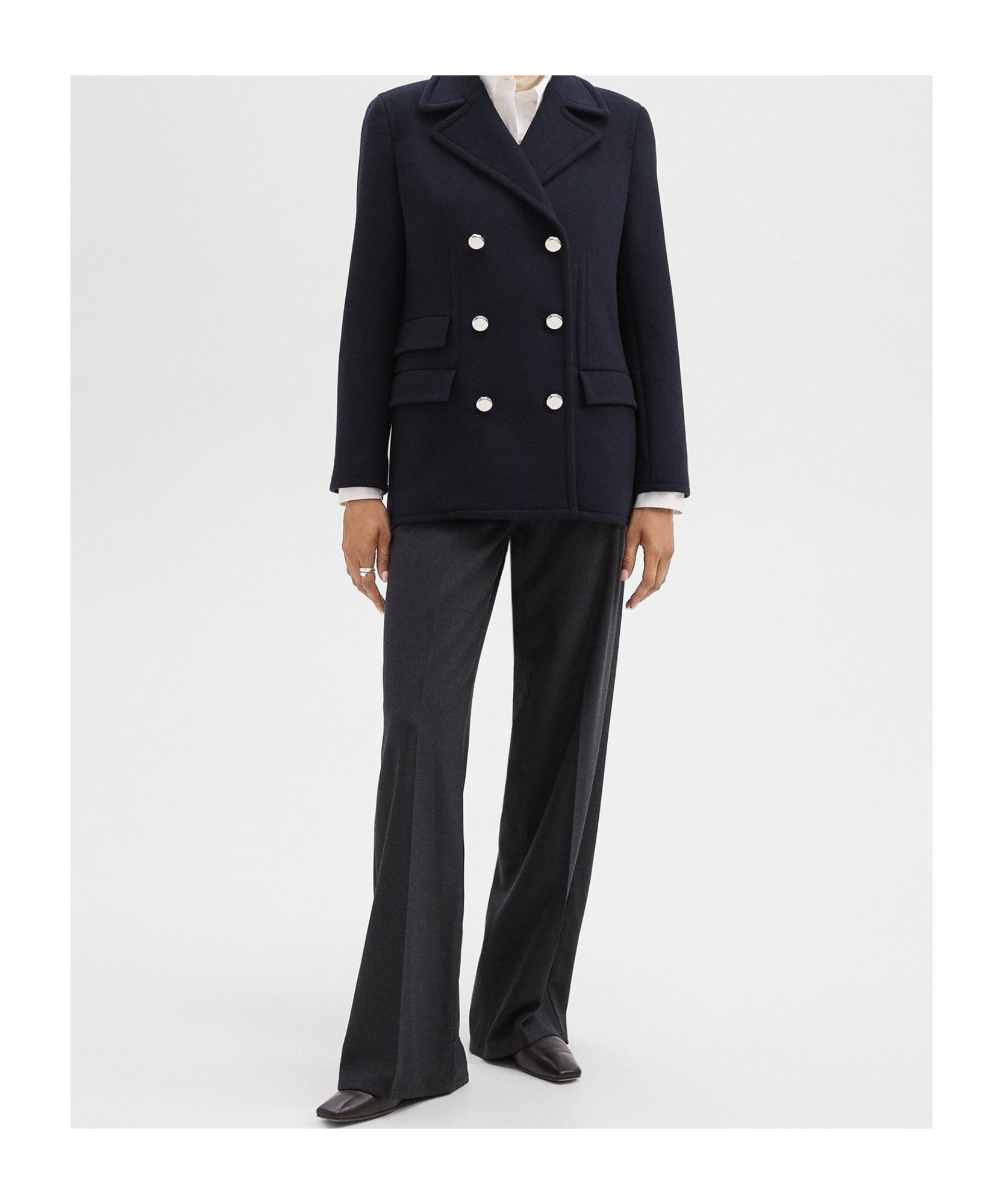 Theory Long-sleeved Suit Coat In Black