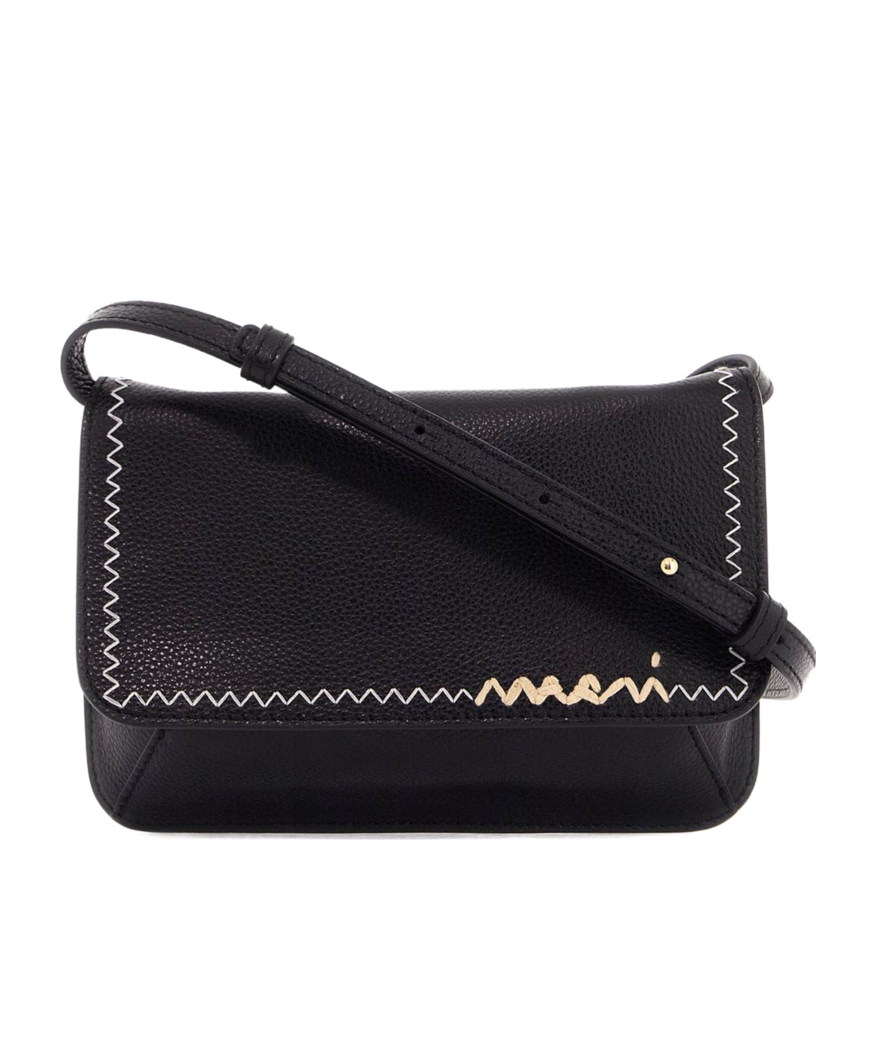 Marni Flap Trunk Shoulder Bag With In Black