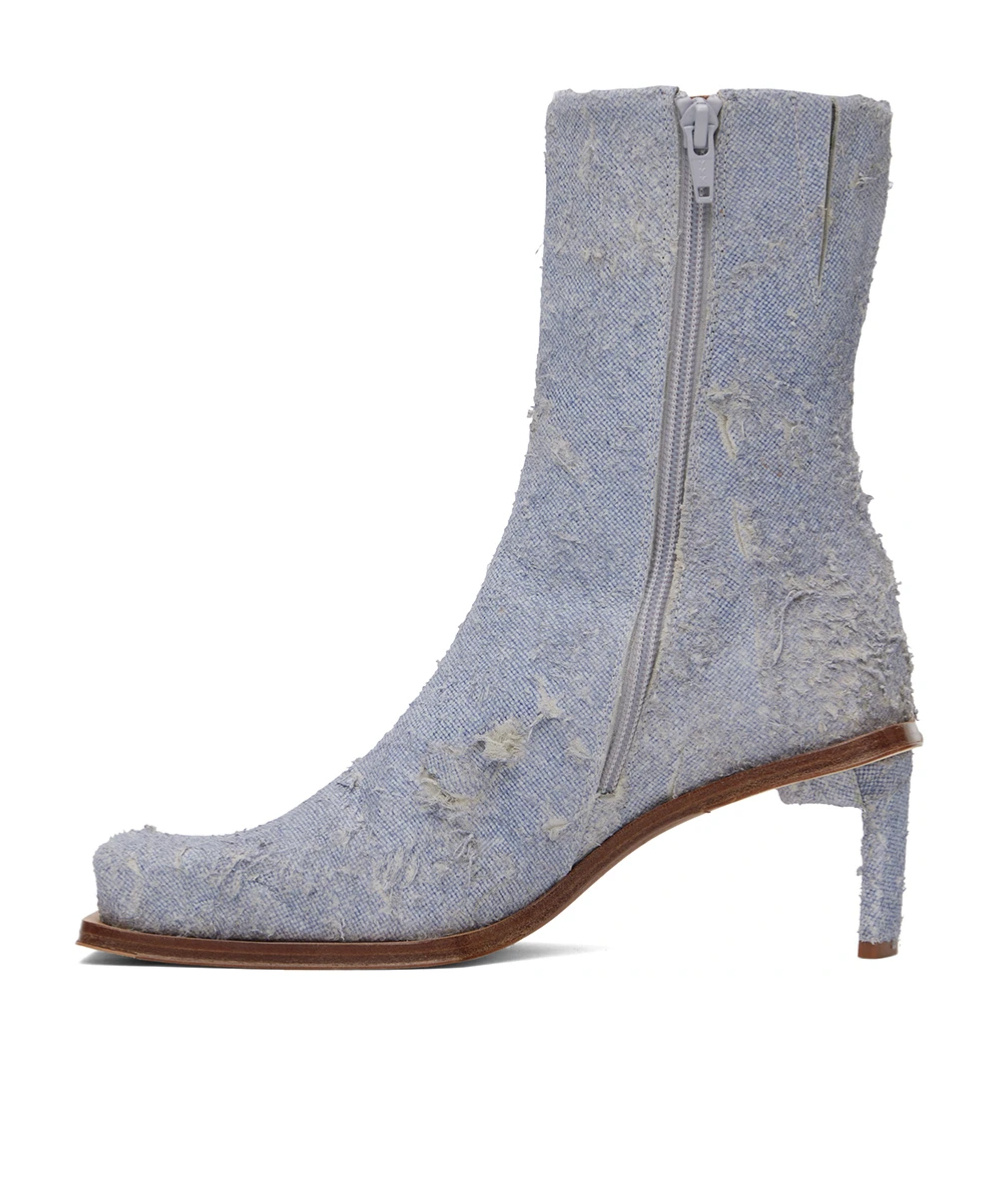 Miista Brenda Zipper Short Boots In Gray