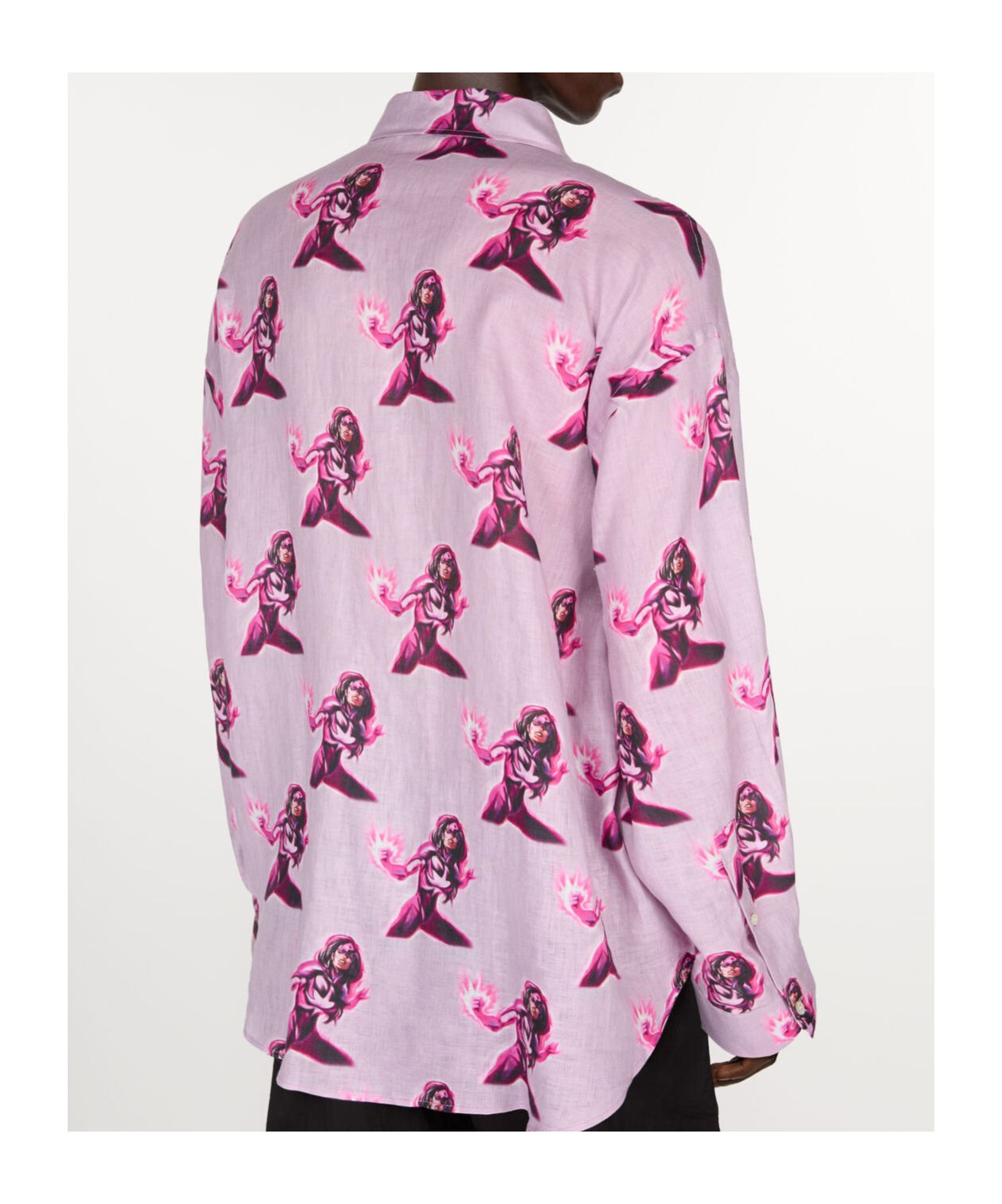 Acne Studios Printed Button-up Shirt In Pink