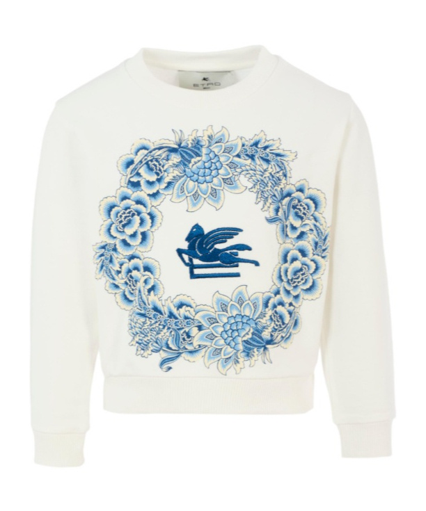 Etro Floral Print Sweatshirt In White