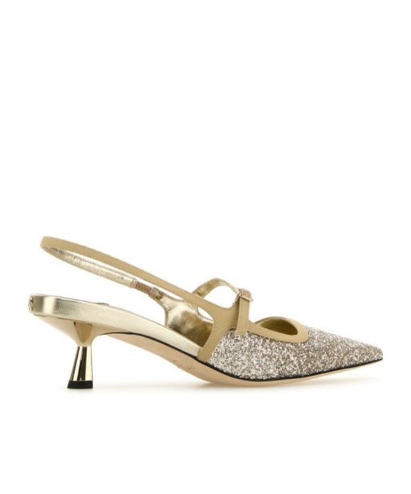 Jimmy Choo Didi 45 Glitter Slingback Pumps In Nude
