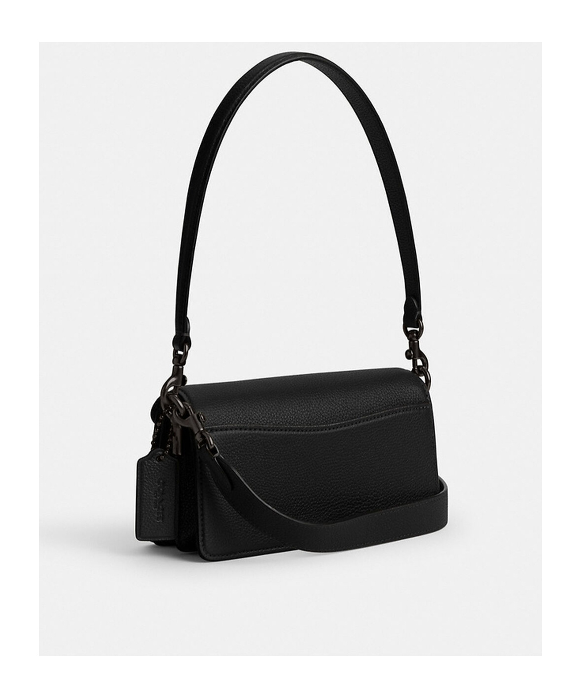 Coach Tabby Pebbled-leather Shoulder Bag In Black