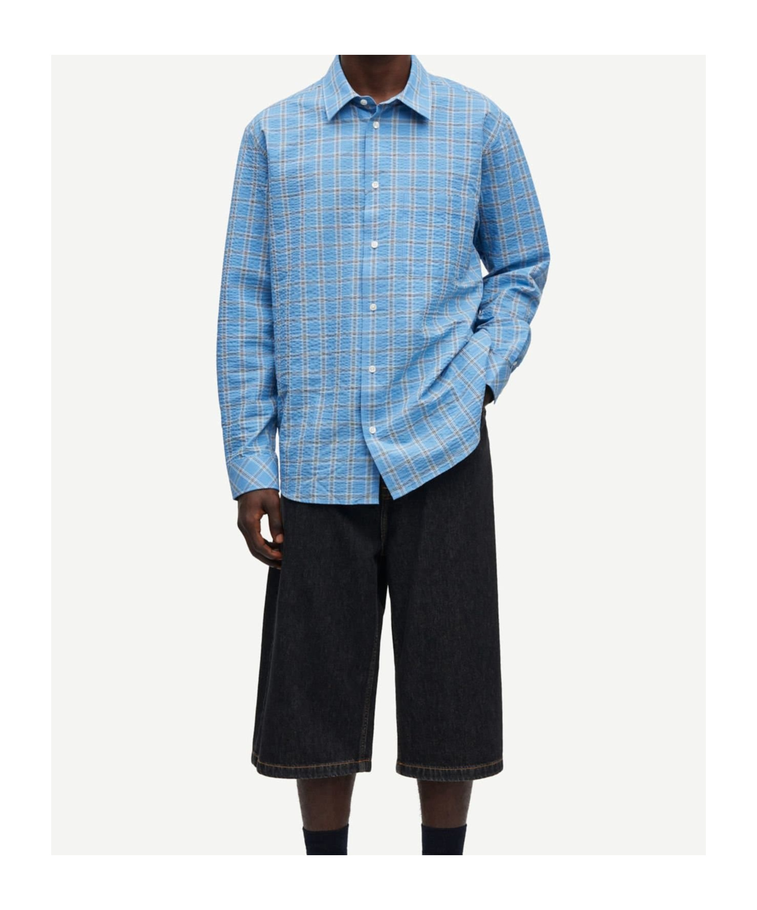 Samsoe & Samsoe Long Sleeve Shirt In Blue