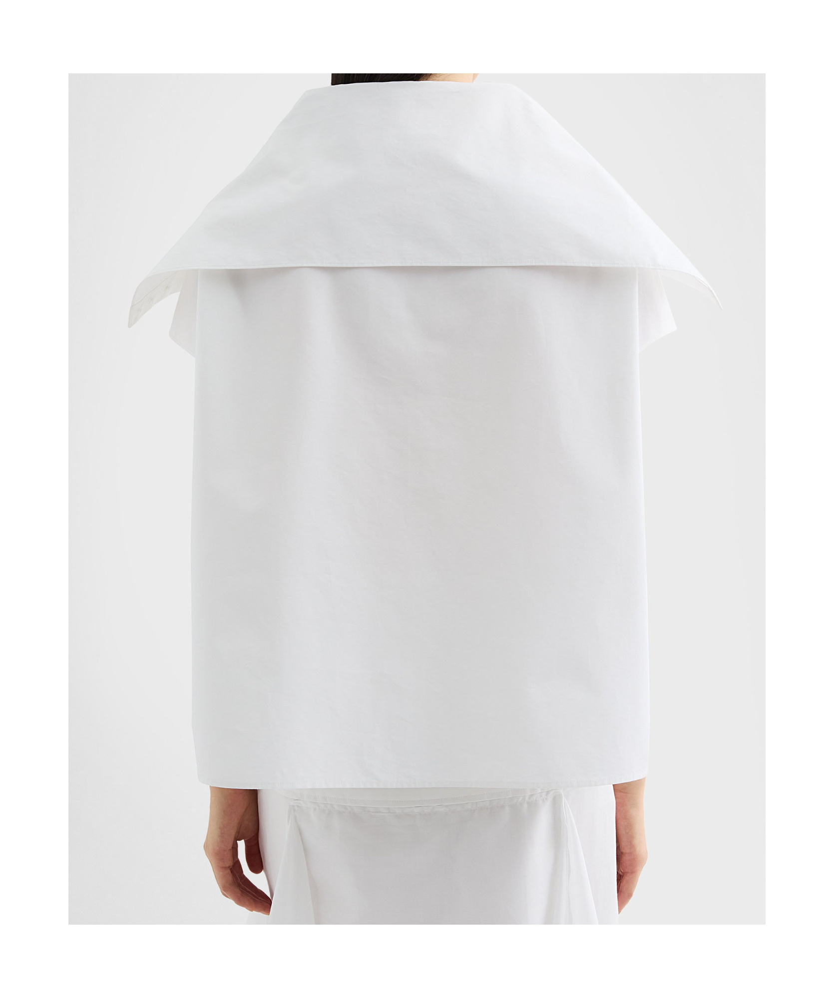 Jil Sander Cotton Poplin Caped Top In White