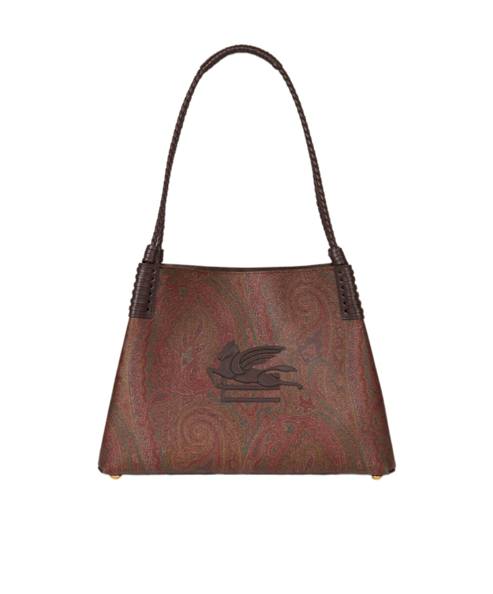 Shop Etro Small Paisley Libra Tote Bag In Brown